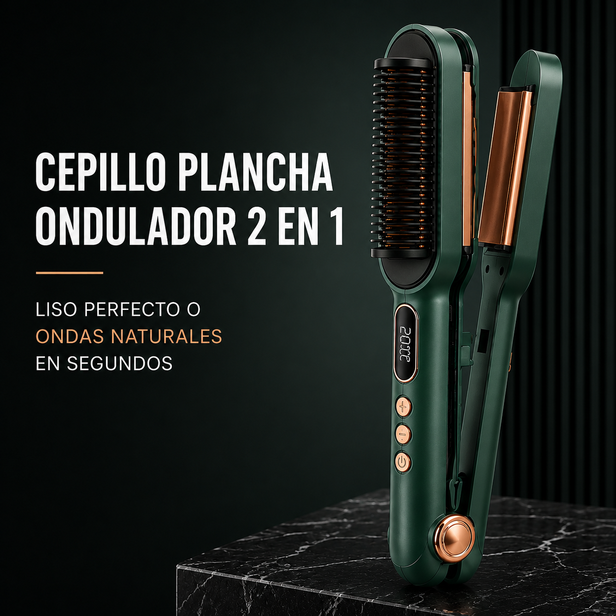 Cepillo plancha y ondulador 2 en 1